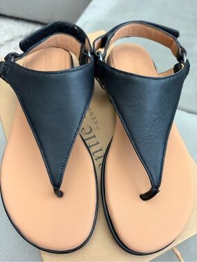 Gentle Souls Black Leather “Holly”Sandals, Sz 7M